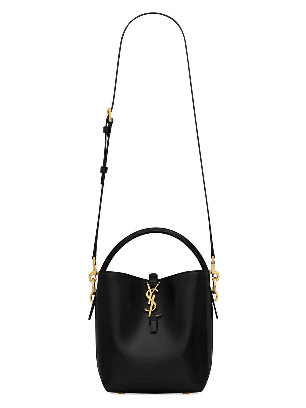 

Маленькая сумка-мешок Le 37 из блестящей кожи Saint Laurent, черный