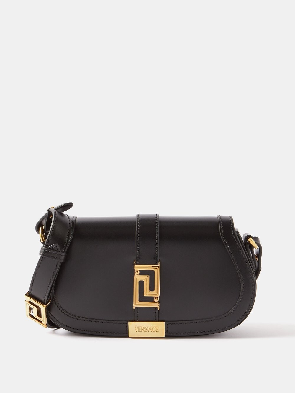

Миниатюрная кожаная сумка через плечо greca goddess Versace, черный