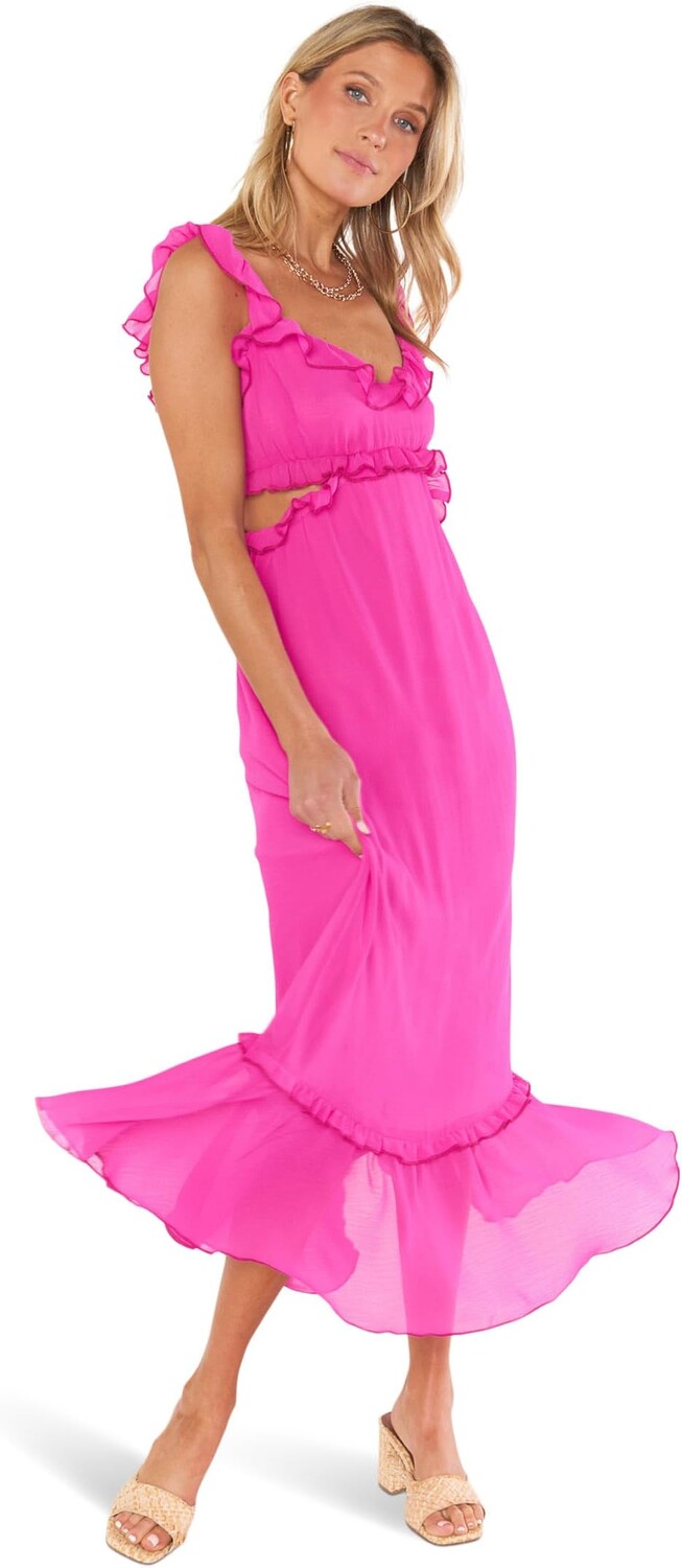 

Платье Show Me Your Mumu Lane Midi Dress, цвет Pink Crinkled Chiffon
