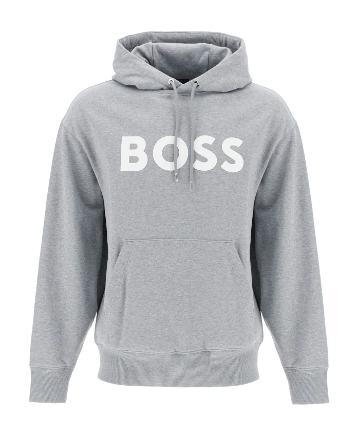 

Классическая толстовка с логотипом и резиновым принтом. Boss, серый