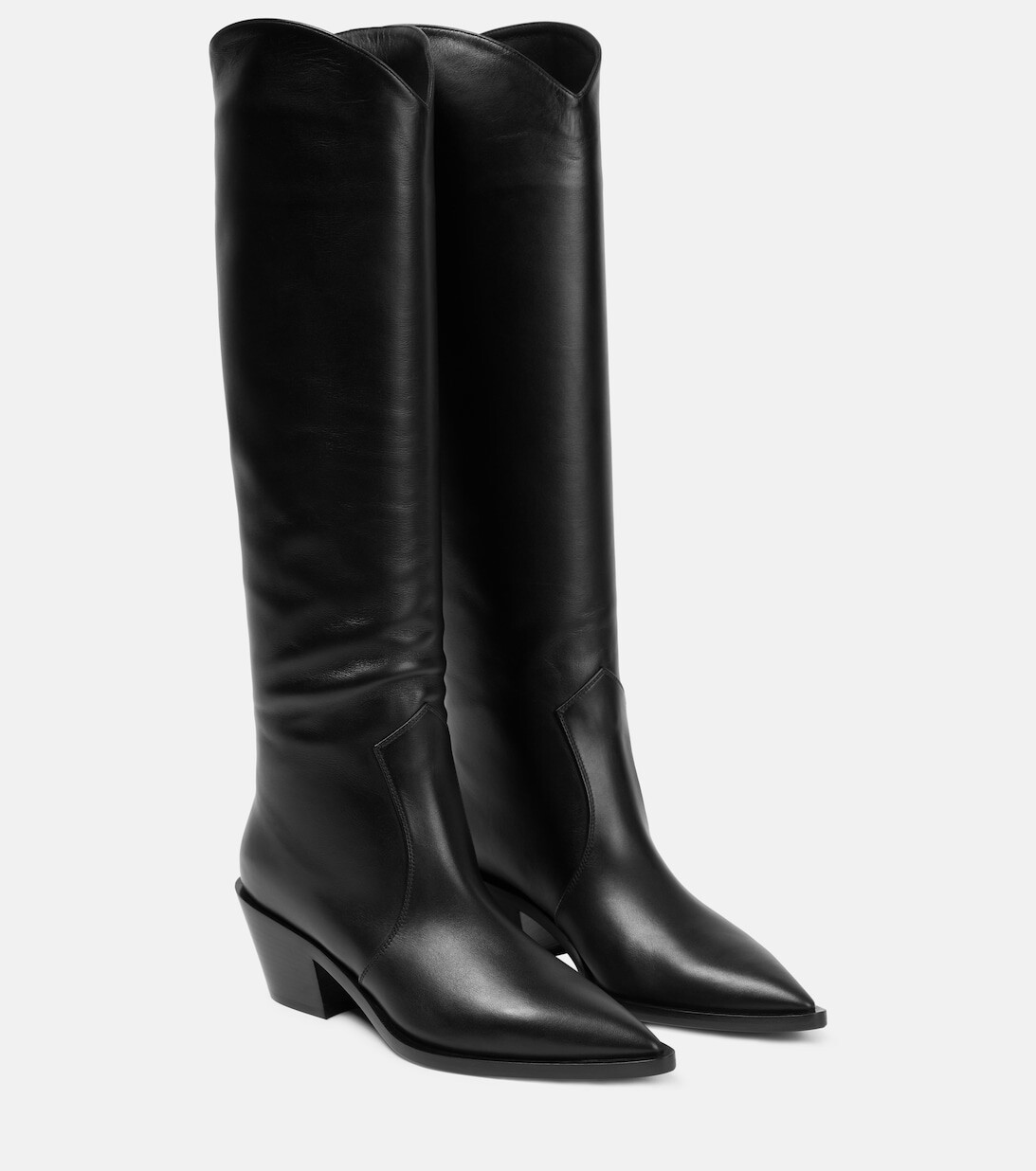 

Кожаные сапоги до колена Gianvito Rossi, черный