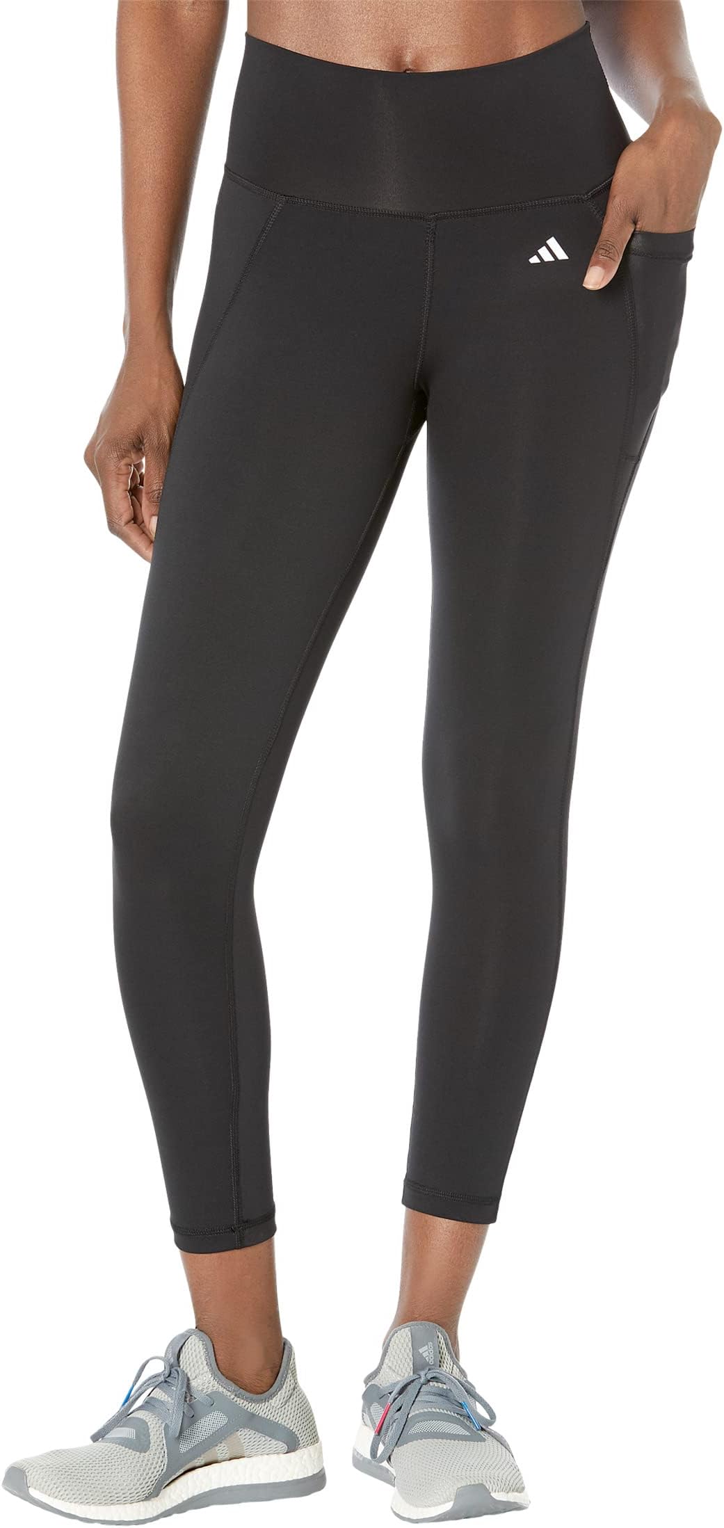 

Брюки Optime Stash Pocket High-Waisted 7/8 Tights adidas, черный