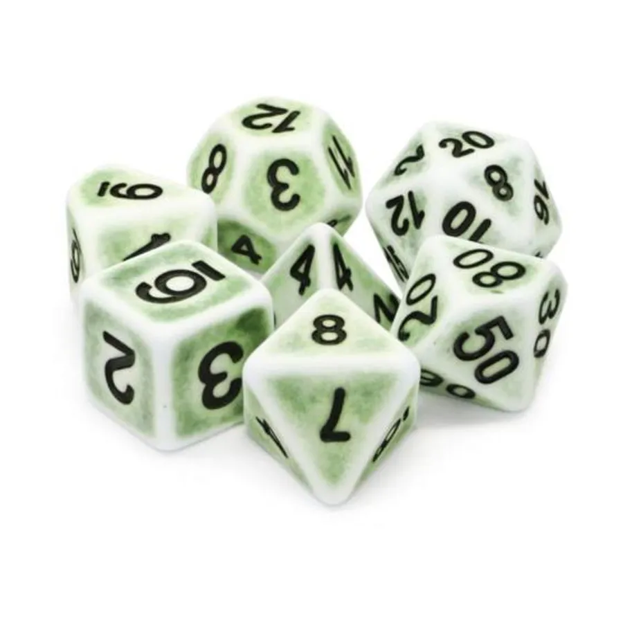 

Набор Poly — груша древняя с черным (7), Dice Sets - Resin/Acrylic - Blue, Green, & Purple (Foam Brain Games)
