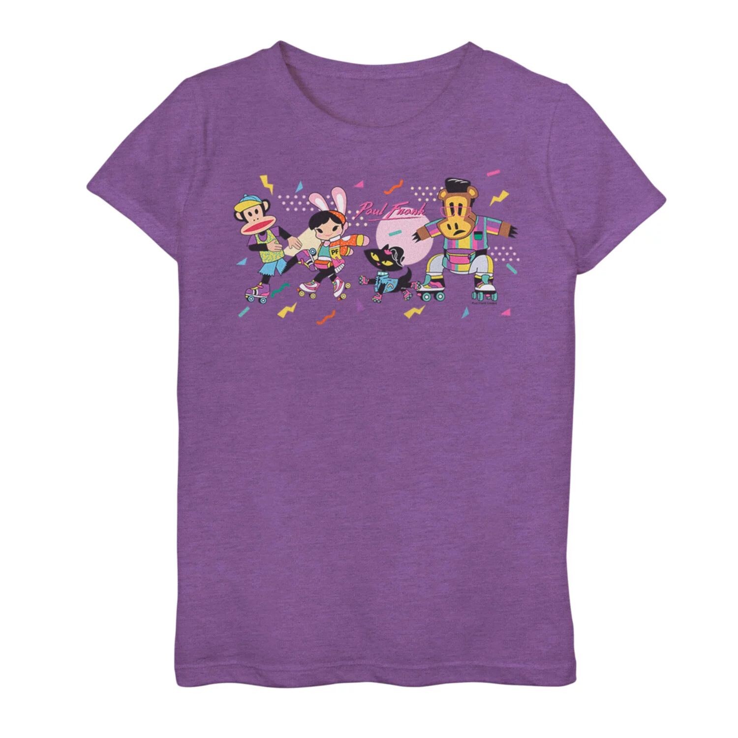 

Футболка с рисунком для девочек 7–16 лет Paul Frank Skate Party Julius Bunny Girl Mika Cat Worry Bear Licensed Character