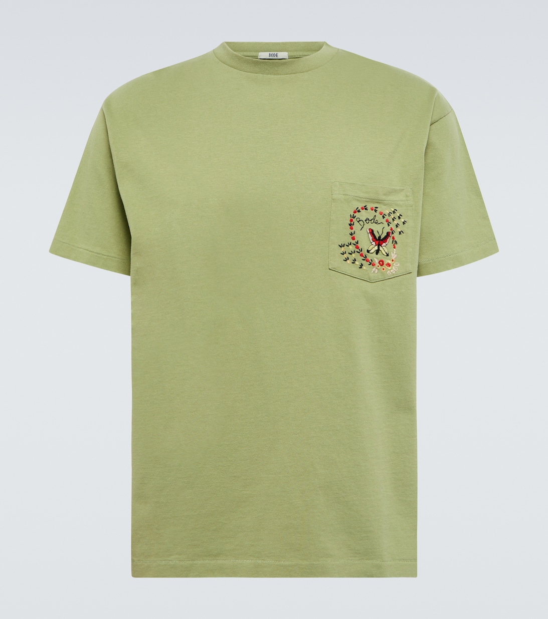 Футболка из хлопкового джерси с вышивкой Bode, зеленый футболка tangie из хлопкового джерси стрейч с овальной вышивкой d diesel цвет a100