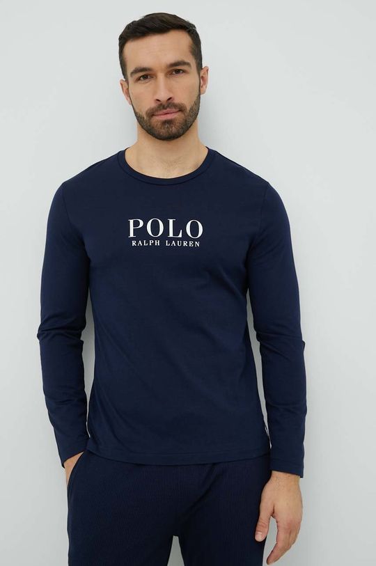 цена Хлопковая пижама с длинными рукавами Polo Ralph Lauren, темно-синий