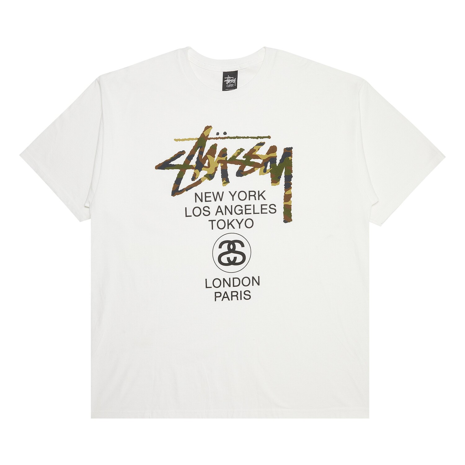 

Футболка Stussy Camo World Tour, белая, Белый
