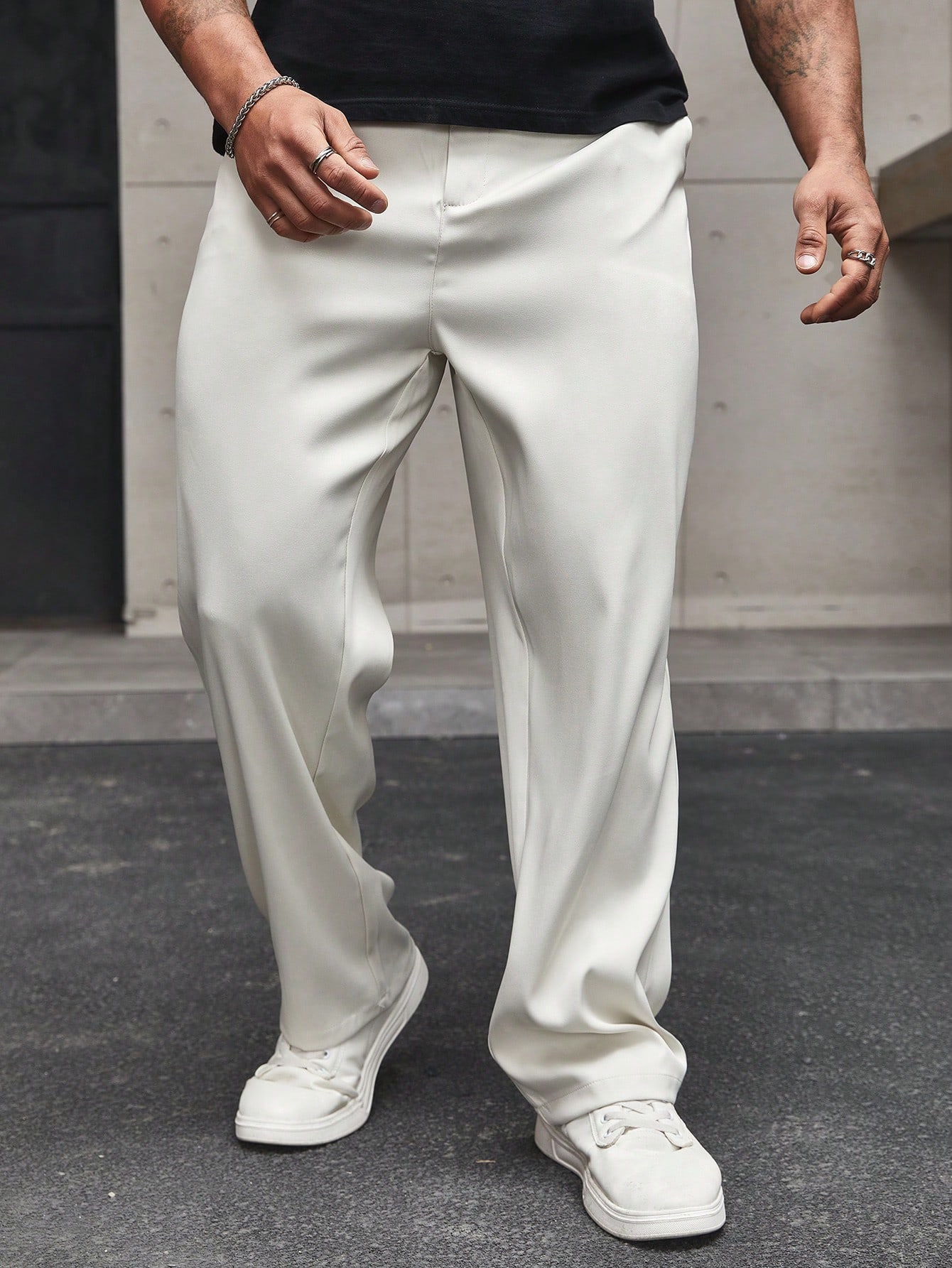 Мужские однотонные прямые брюки Manfinity Mode больших размеров, абрикос