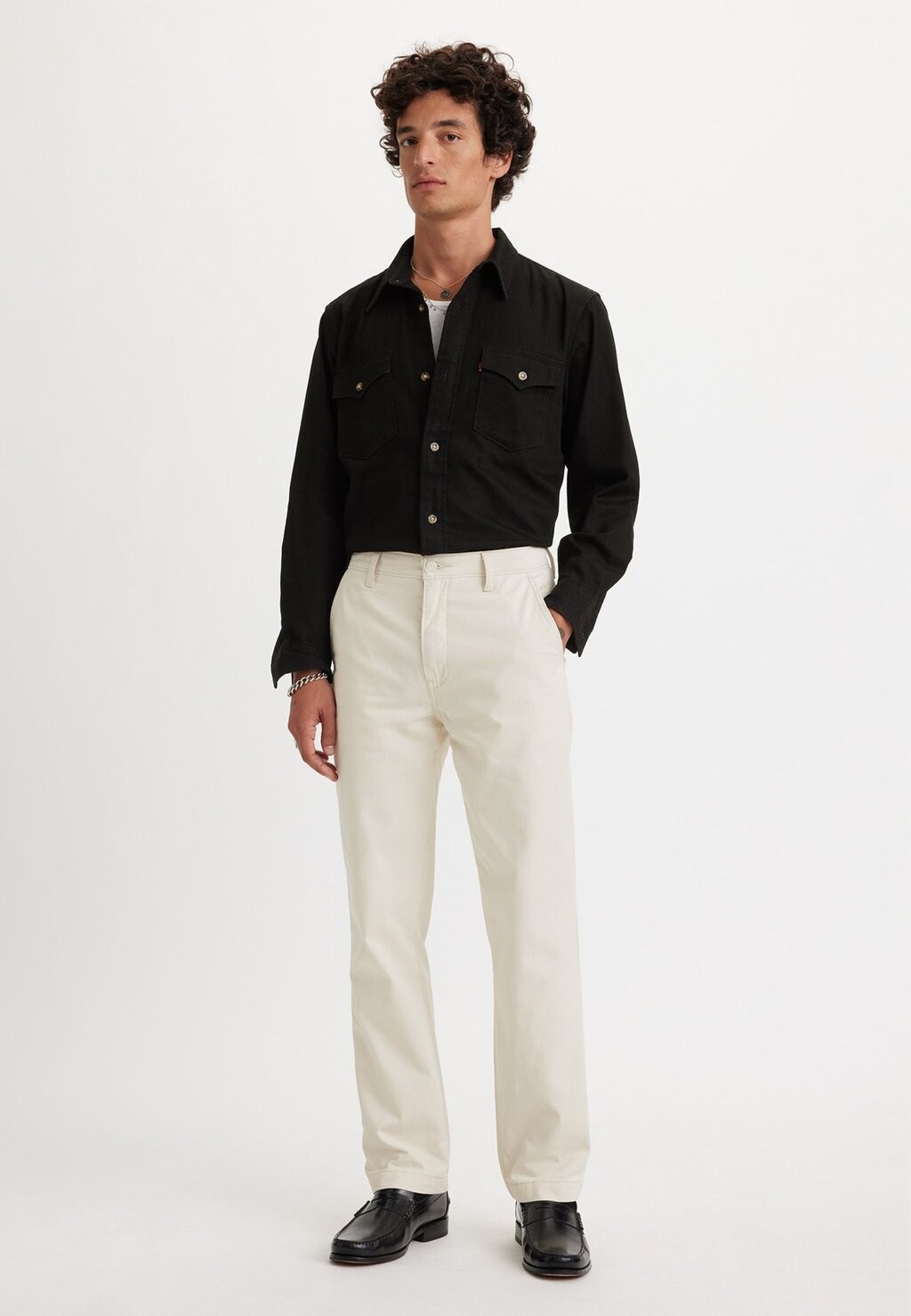 

Брюки Xx Chino Authentic Straight Corduroy Levi's, цвет chalky white