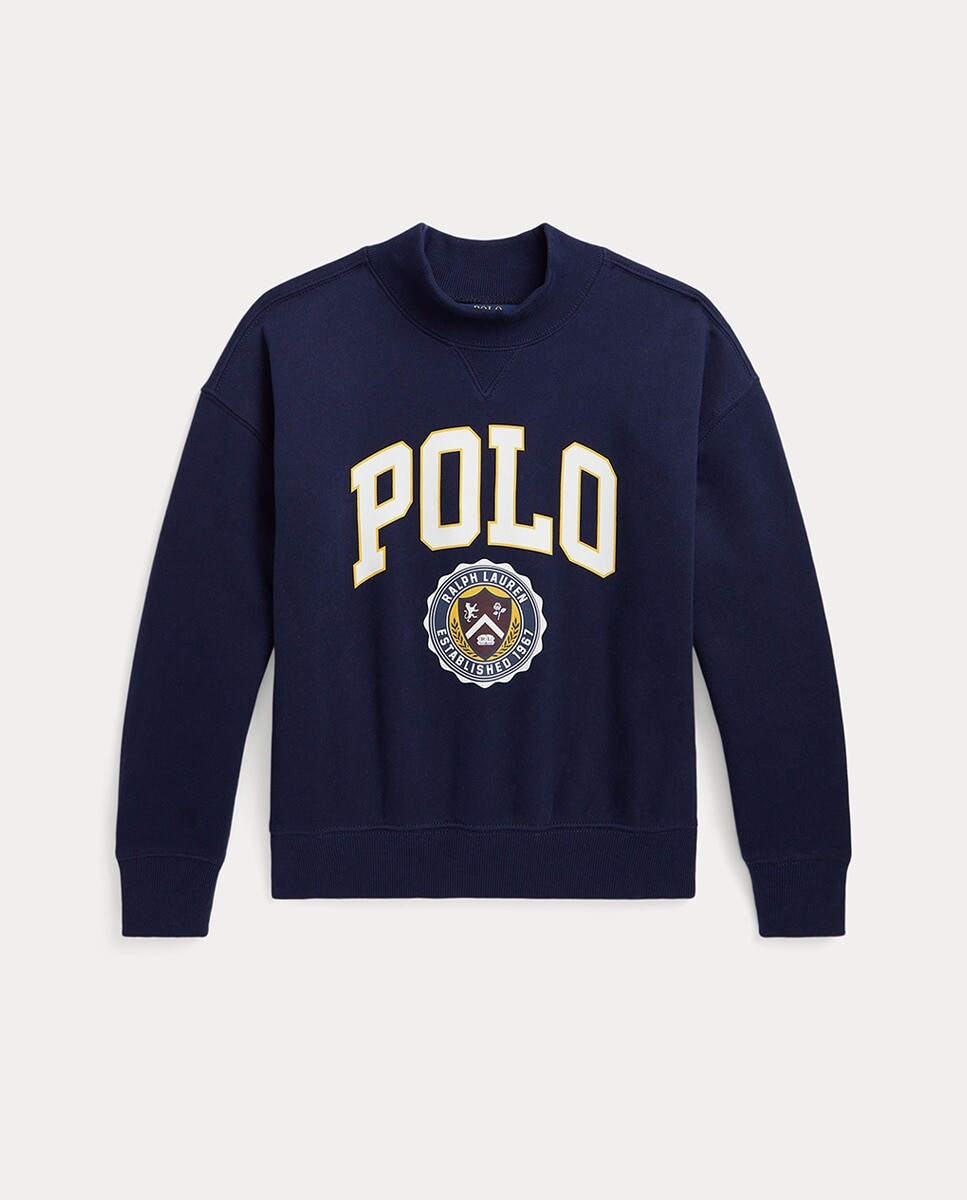 

Толстовка с высоким воротником для девочки и футболка-поло Polo Ralph Lauren, темно-синий