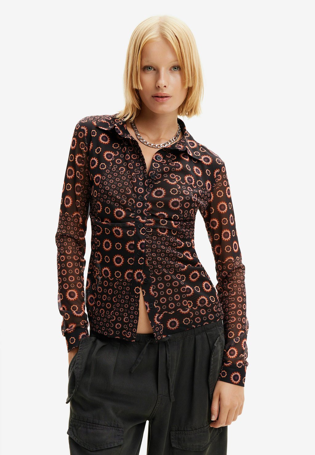 Блузка-рубашка Desigual, цвет black