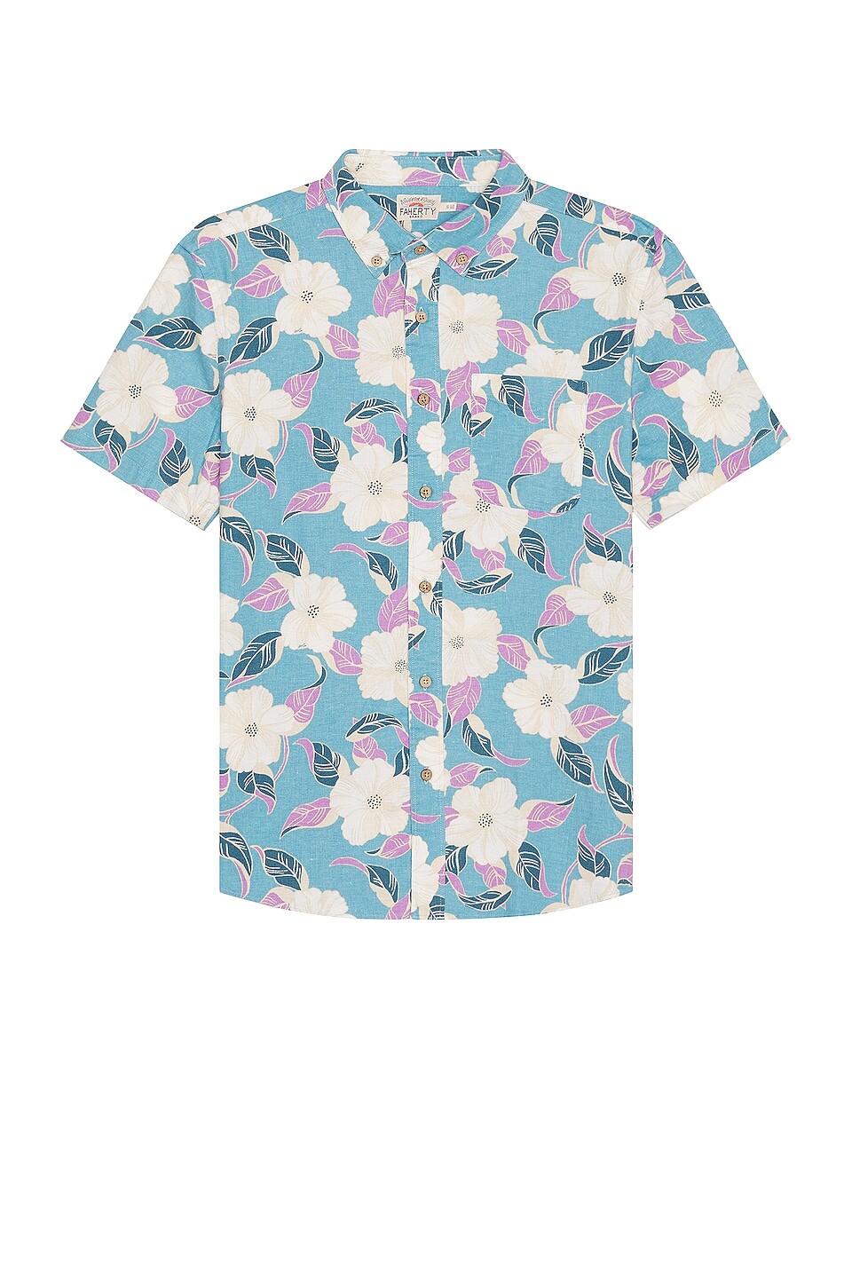 

Рубашка Faherty Short Sleeve Breeze, цвет Summer Sky Hawaiian