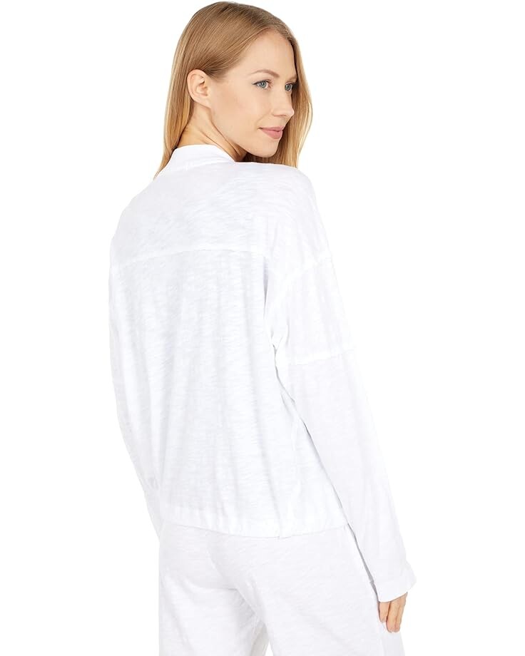 

Куртка Mod-o-doc Slub Jersey Long Sleeve Cropped Piecing Jacket, белый