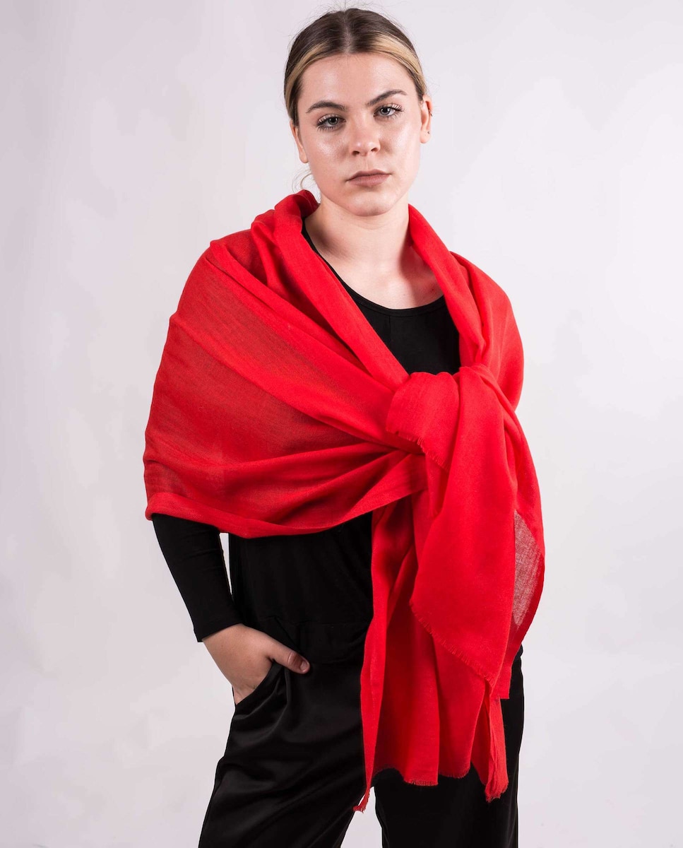 Женская красная шерстяная шаль MR Complements, красный цена и фото