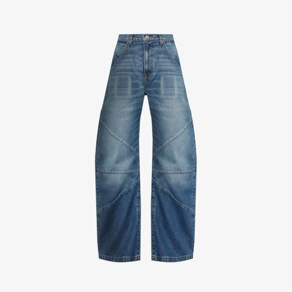 

Джинсы свободного кроя широкого кроя frederick с фирменной нашивкой Eb Denim, синий