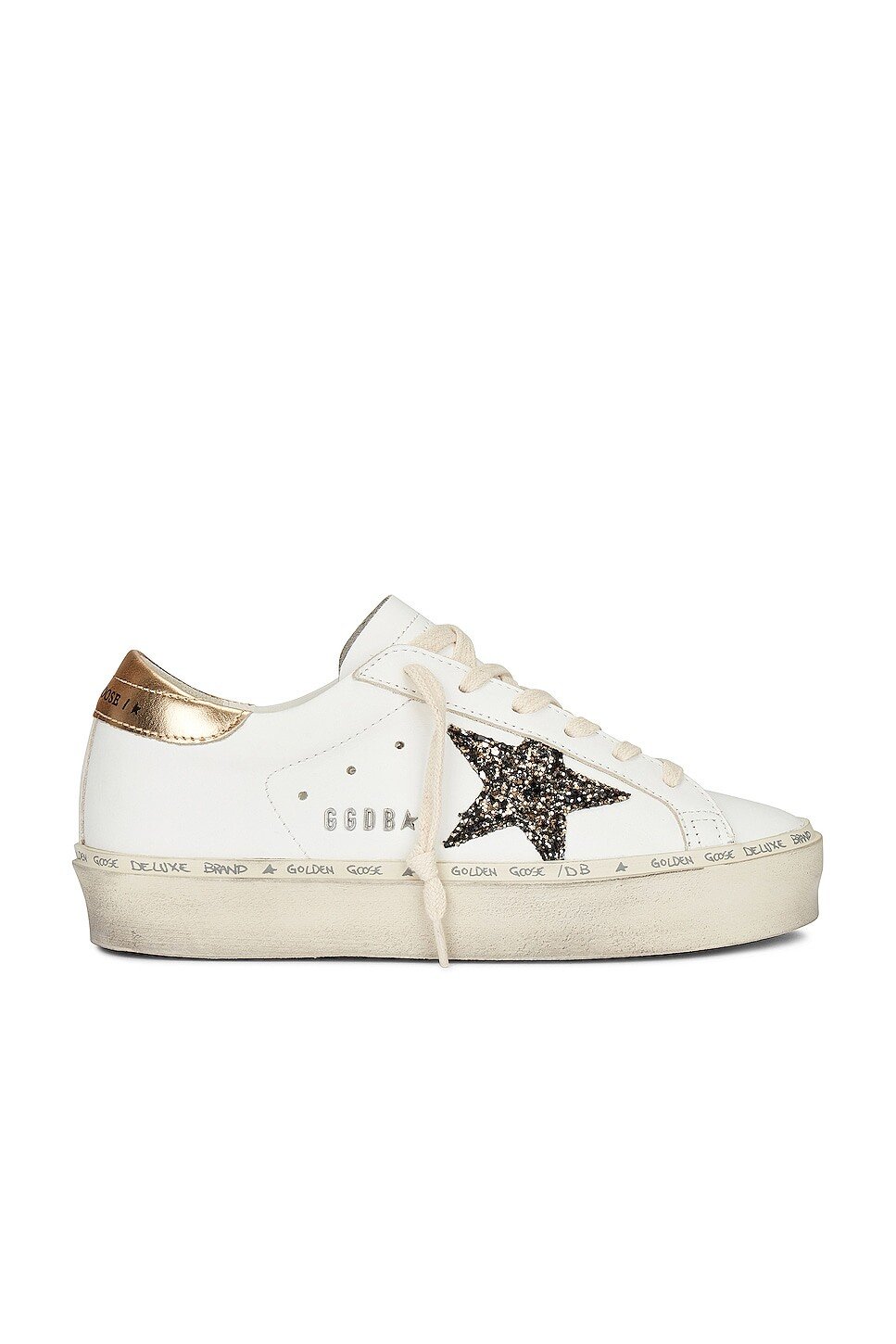 

Кроссовки Golden Goose Hi Star, цвет White, Black Gold, & Gold, Белый