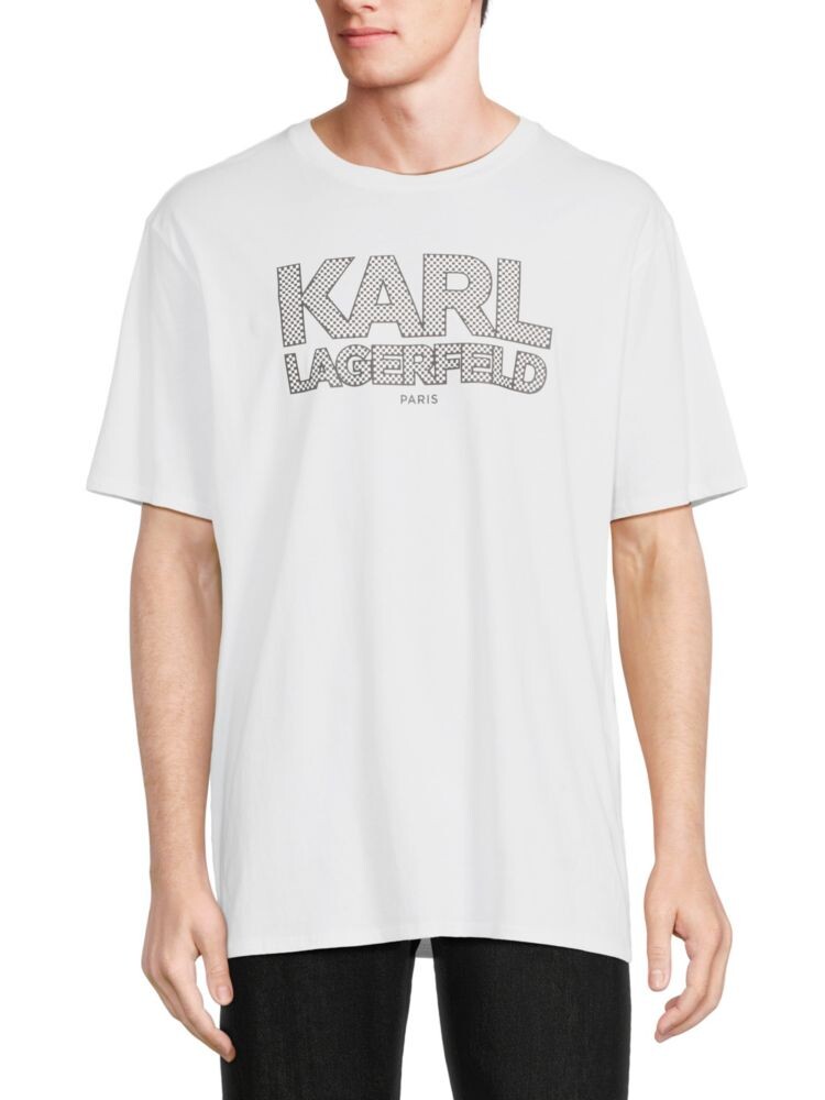 

Клетчатая футболка с логотипом Karl Lagerfeld Paris, белый