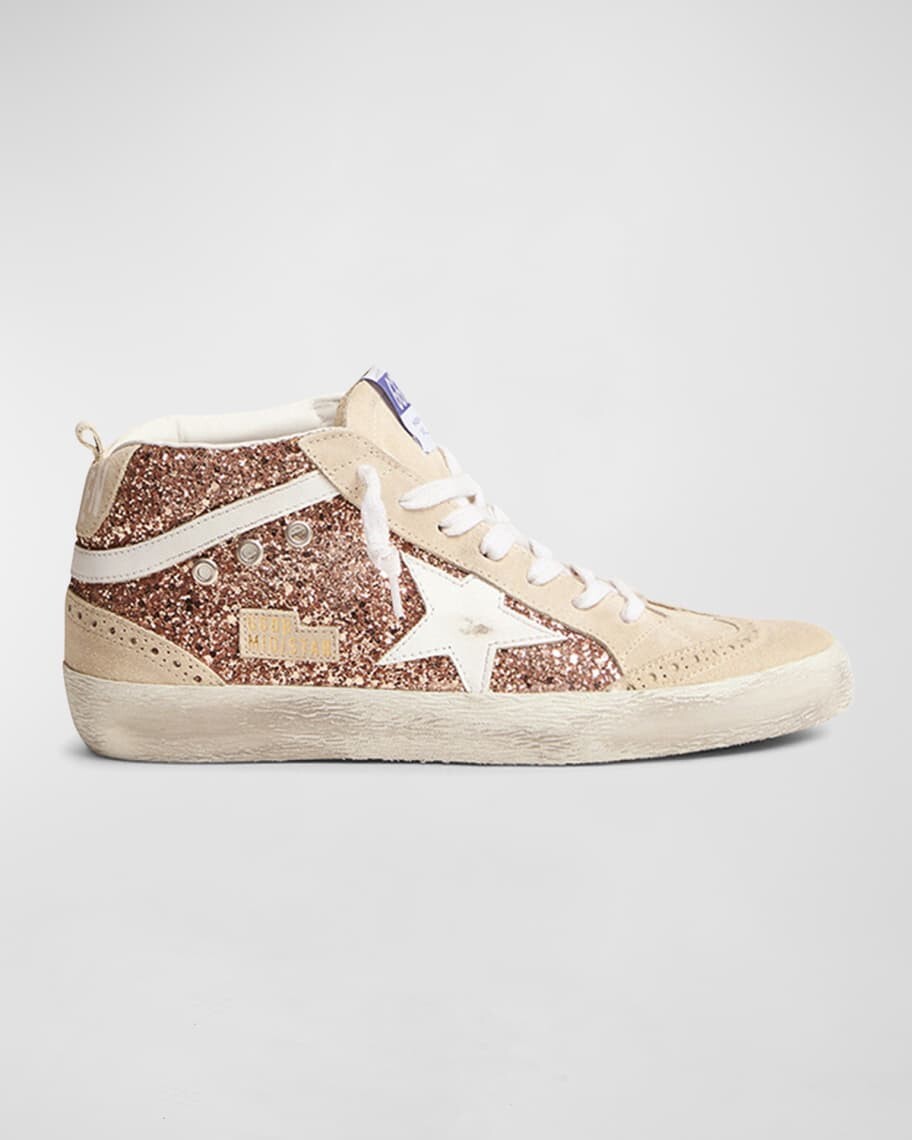

Блестящие замшевые кроссовки Mid Star Brogue Golden Goose