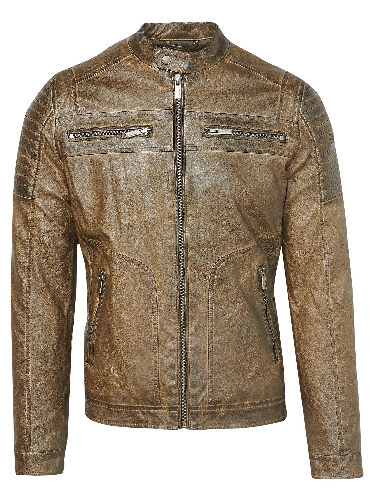 Кожаная куртка KOROSHI Leder Effektjacke, коричневый