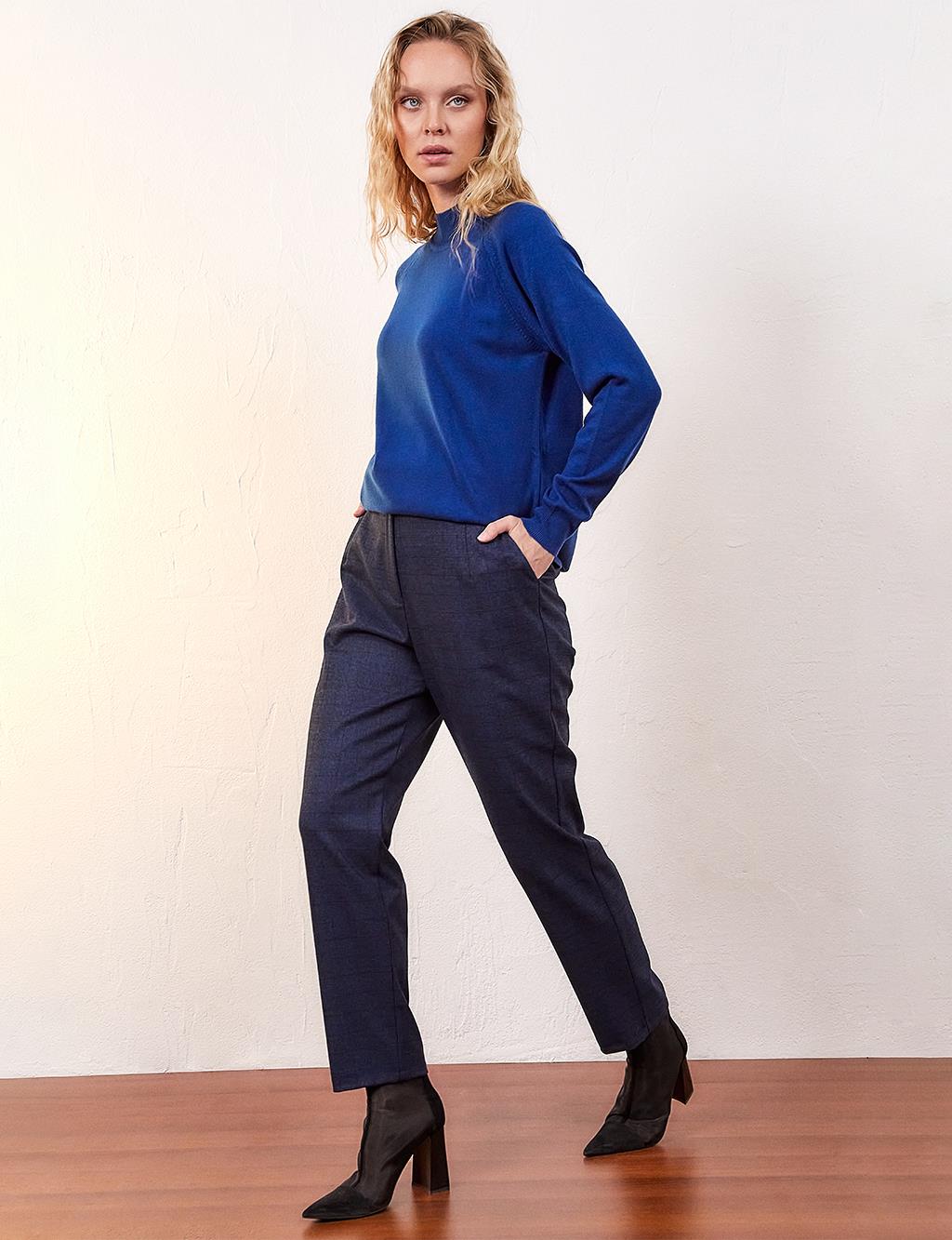 Эластичные брюки с высокой талией, темно-синие Kayra широкие джинсовые брюки с высокой талией темно синие kayra