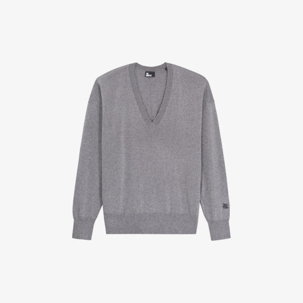 

Джемпер из тканого материала с V-образным вырезом и блестками The Kooples, серый