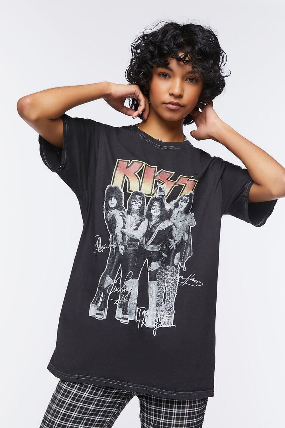 

Футболка с рисунком Kiss Forever 21, черный