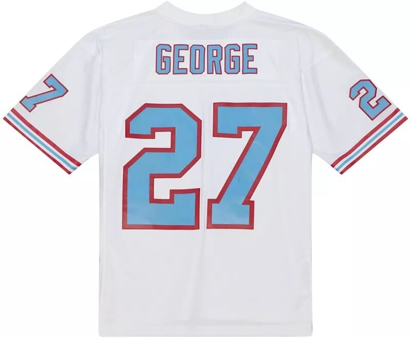 

Мужская белая футболка Mitchell & Ness Houston Oilers Эдди Джордж № 27 1998 года