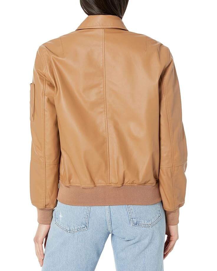 

Куртка LAUREN Ralph Lauren Lambskin Bomber Jacket, цвет Dark Camel