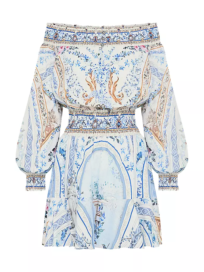 Льняное мини-платье с открытыми плечами Camilla, цвет season of the siren