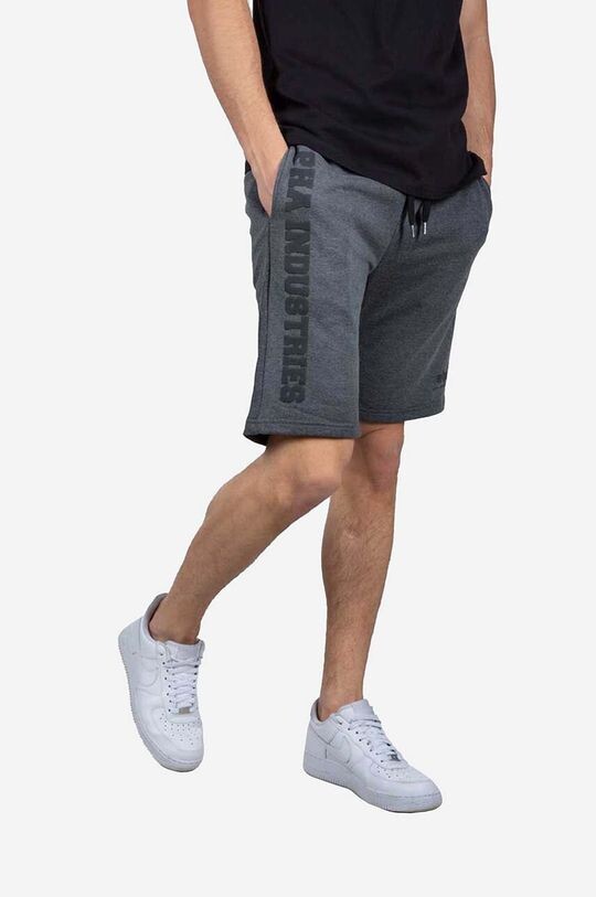 

Хлопковые шорты Big Letters Short Alpha Industries, серый