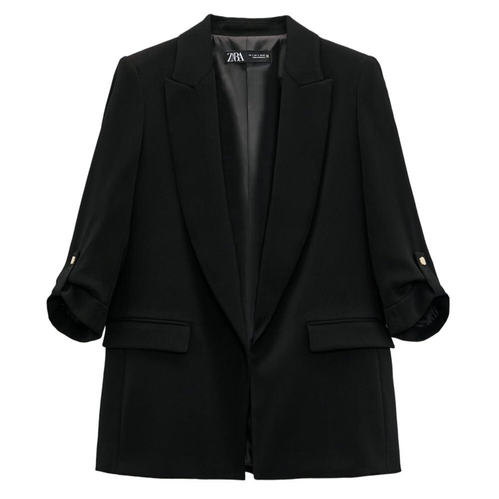 

Блейзер Zara Rolled-up Sleeves, черный