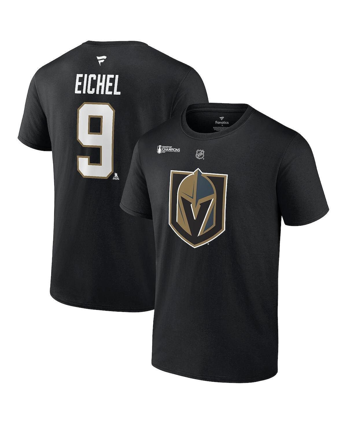 

Мужская футболка с логотипом Jack Eichel Black Vegas Golden Knights, чемпионов Кубка Стэнли 2023, с именем и номером игрока Fanatics