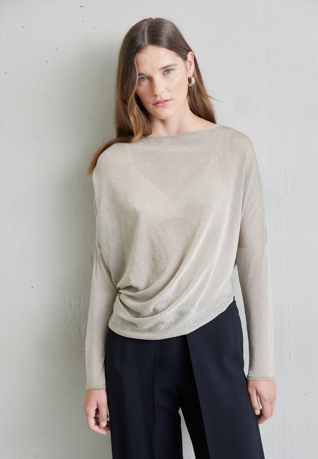 

Футболка с длинным рукавом MAGLIA Emporio Armani, бежевый