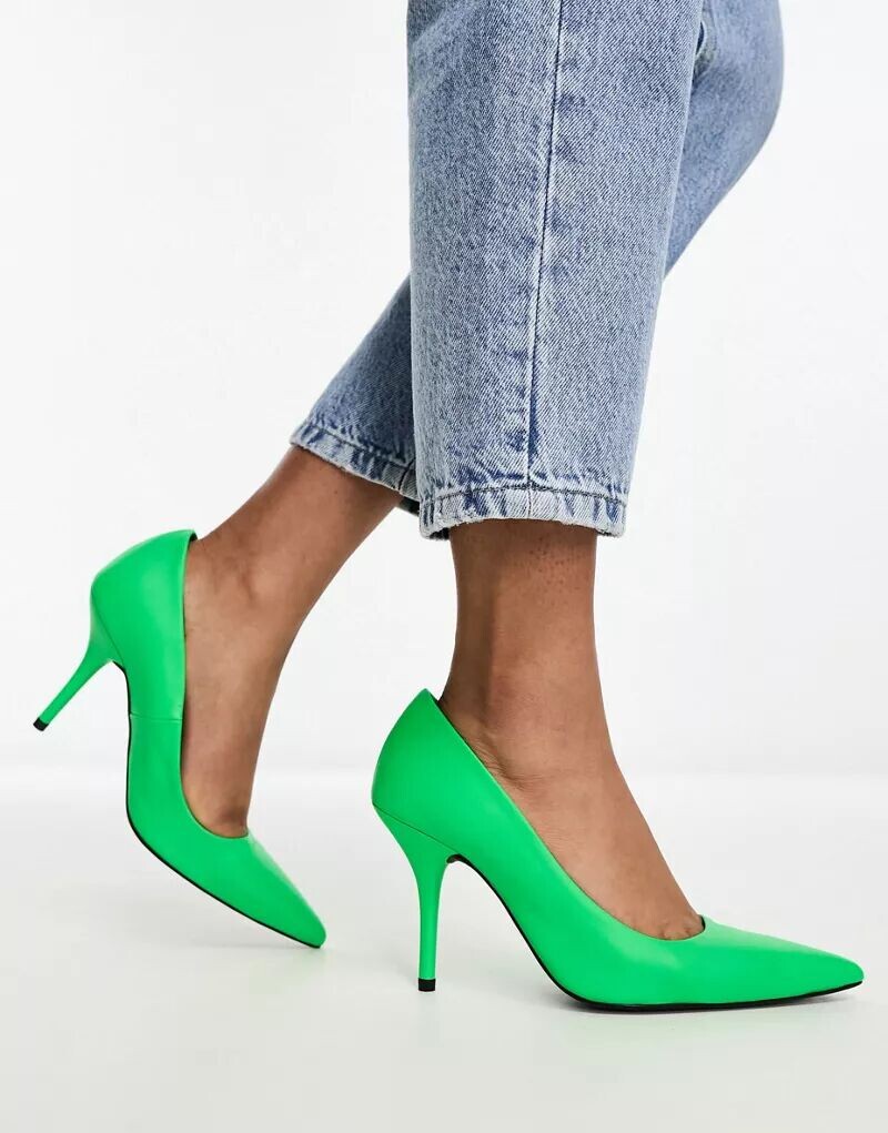 Зеленые туфли-лодочки из премиальной кожи ASOS Patience