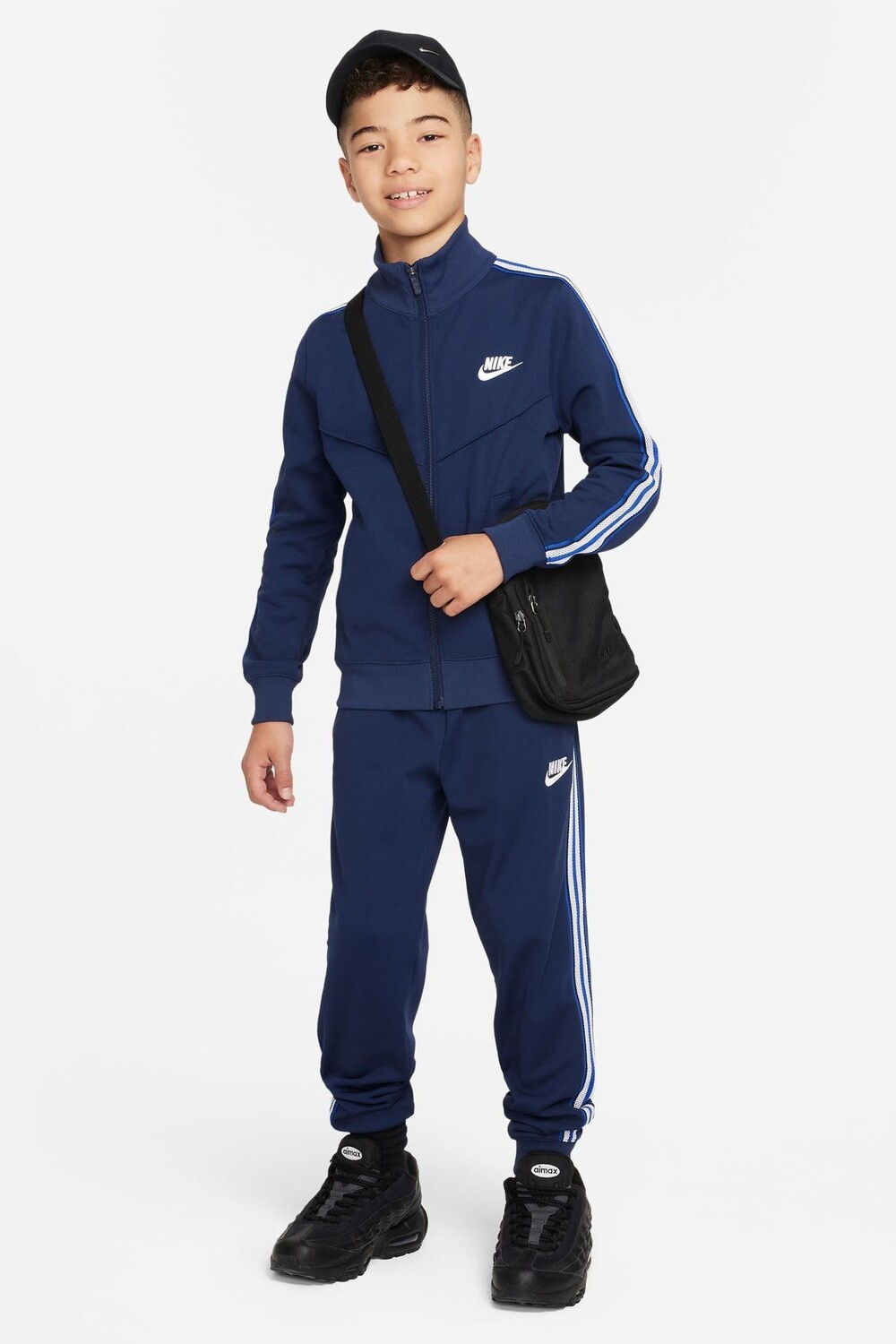 

Спортивный костюм с полосками и застежкой-молнией Nike, синий