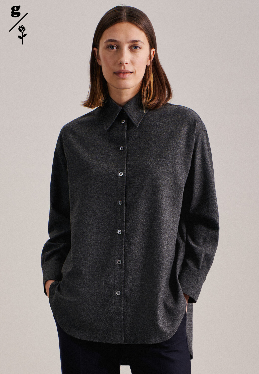 

Блуза Seidensticker Long Oversized, серый
