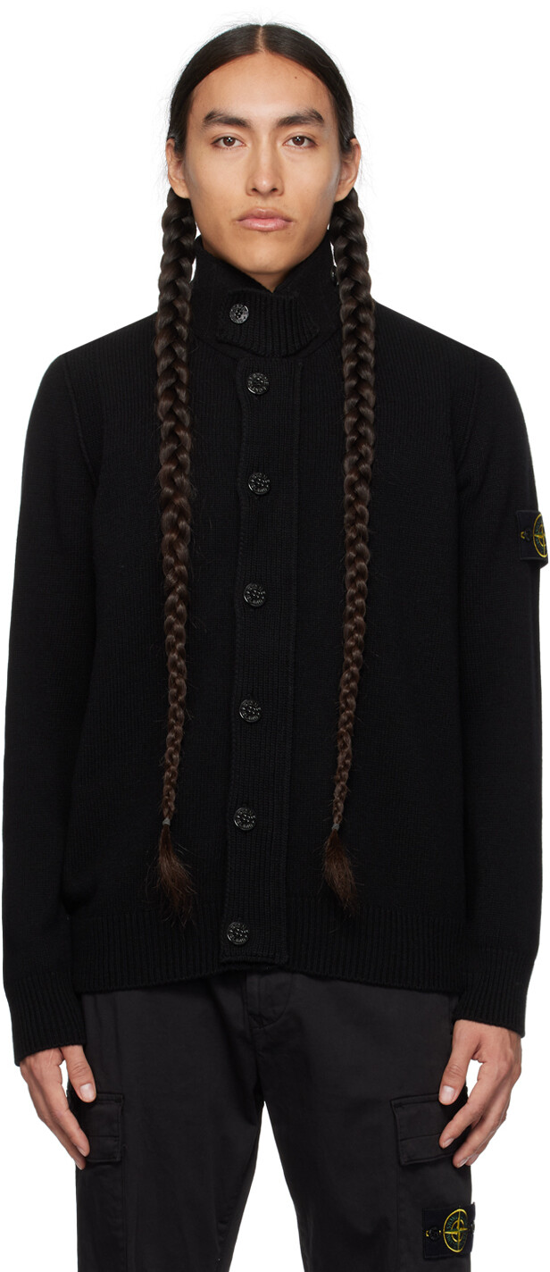 

Черный кардиган с нашивками Stone Island