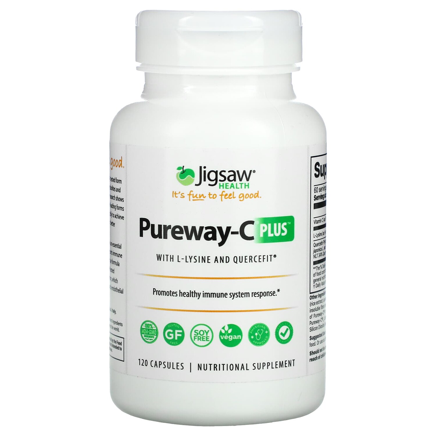 

Pureway-C Plus с L-лизином и Quercefit, 120 капсул, Jigsaw Health