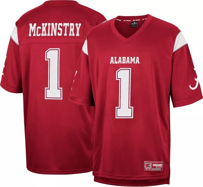 

Colosseum Мужская футбольная майка Alabama Crimson Tide Kool-Aid McKinstry # 1 Crimson Replica