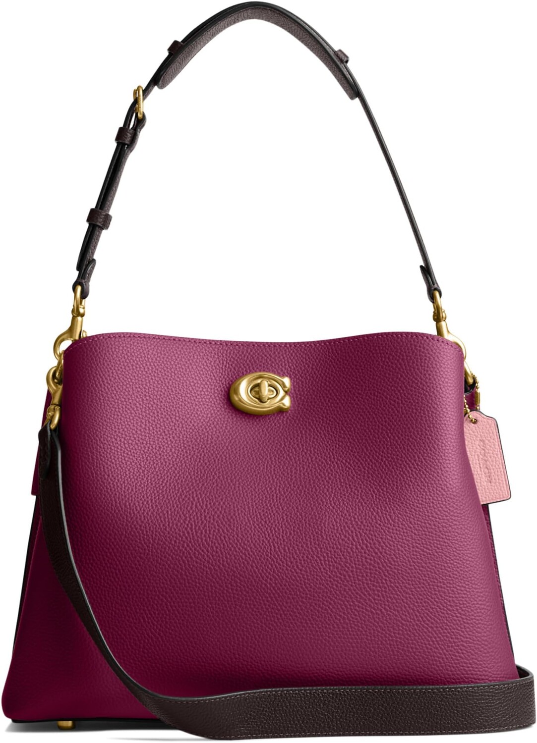 

Кожаная сумка через плечо Willow в стиле колор-блок COACH, цвет Deep Plum/Multi