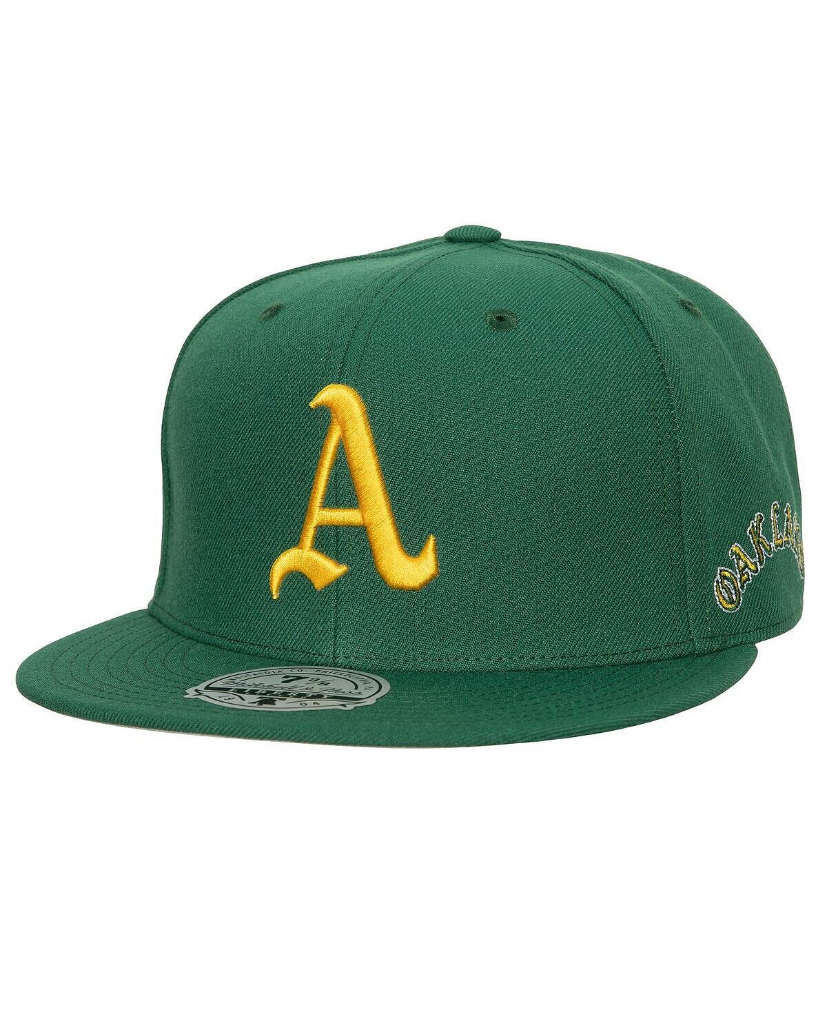 

Мужская зеленая приталенная шляпа Oakland Athletics Bases Loaded Mitchell & Ness