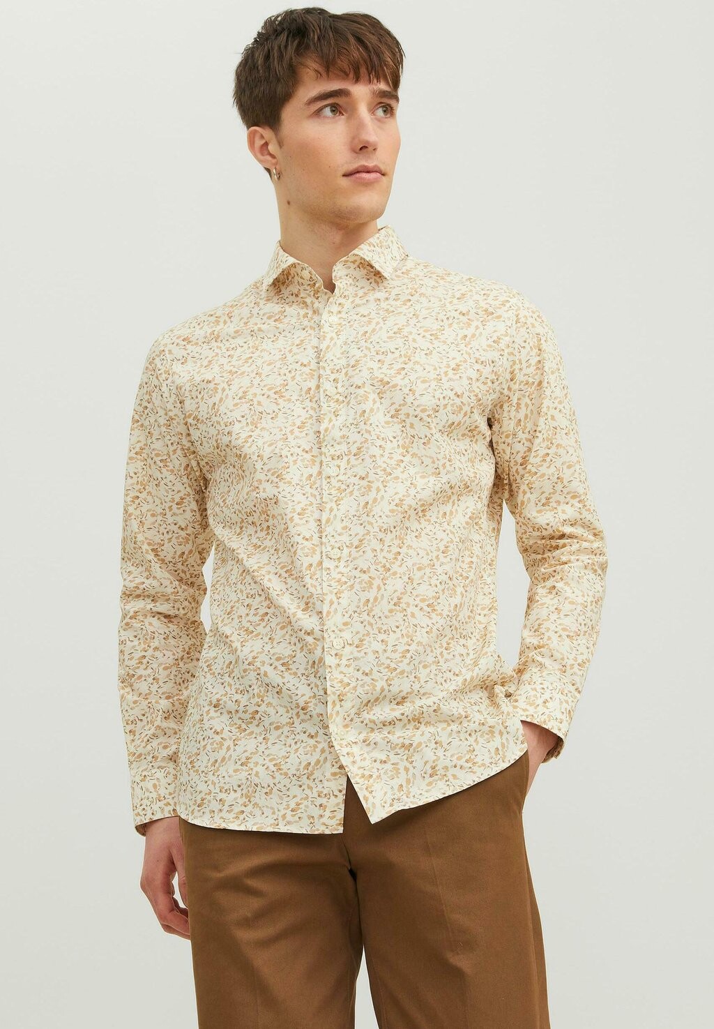 

Рубашка JPRBLAMONACO PRINT L/S Jack & Jones, кофе со льдом