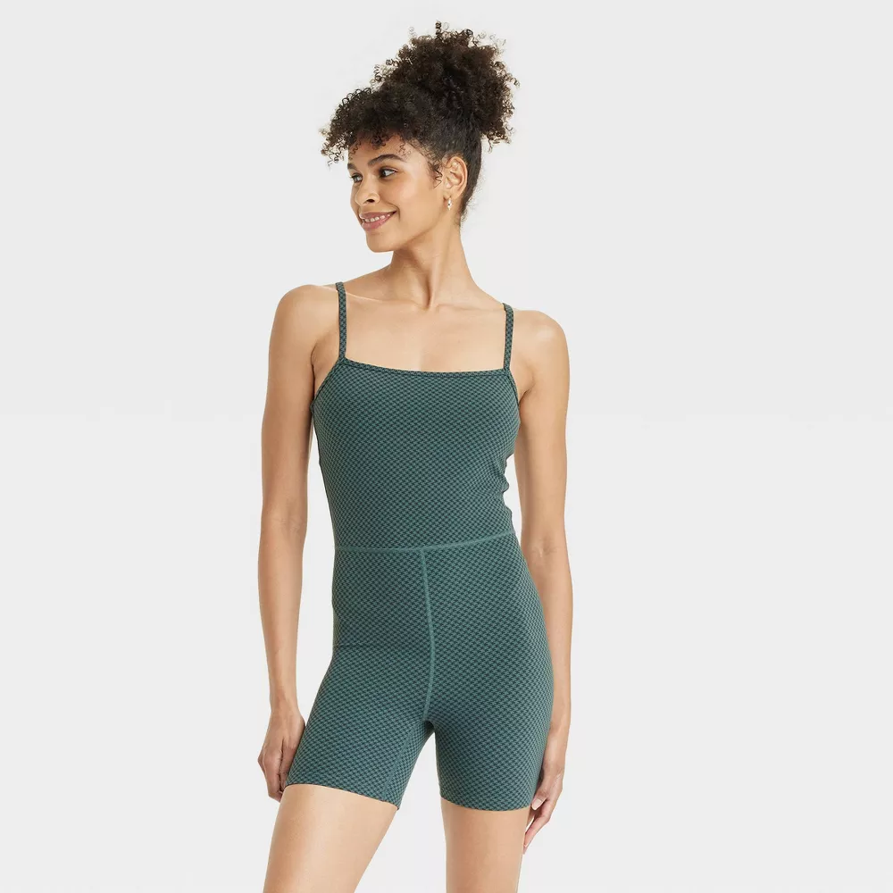 

Женский повседневный мягкий короткий спортивный боди - All In Motion, цвет Dark Green