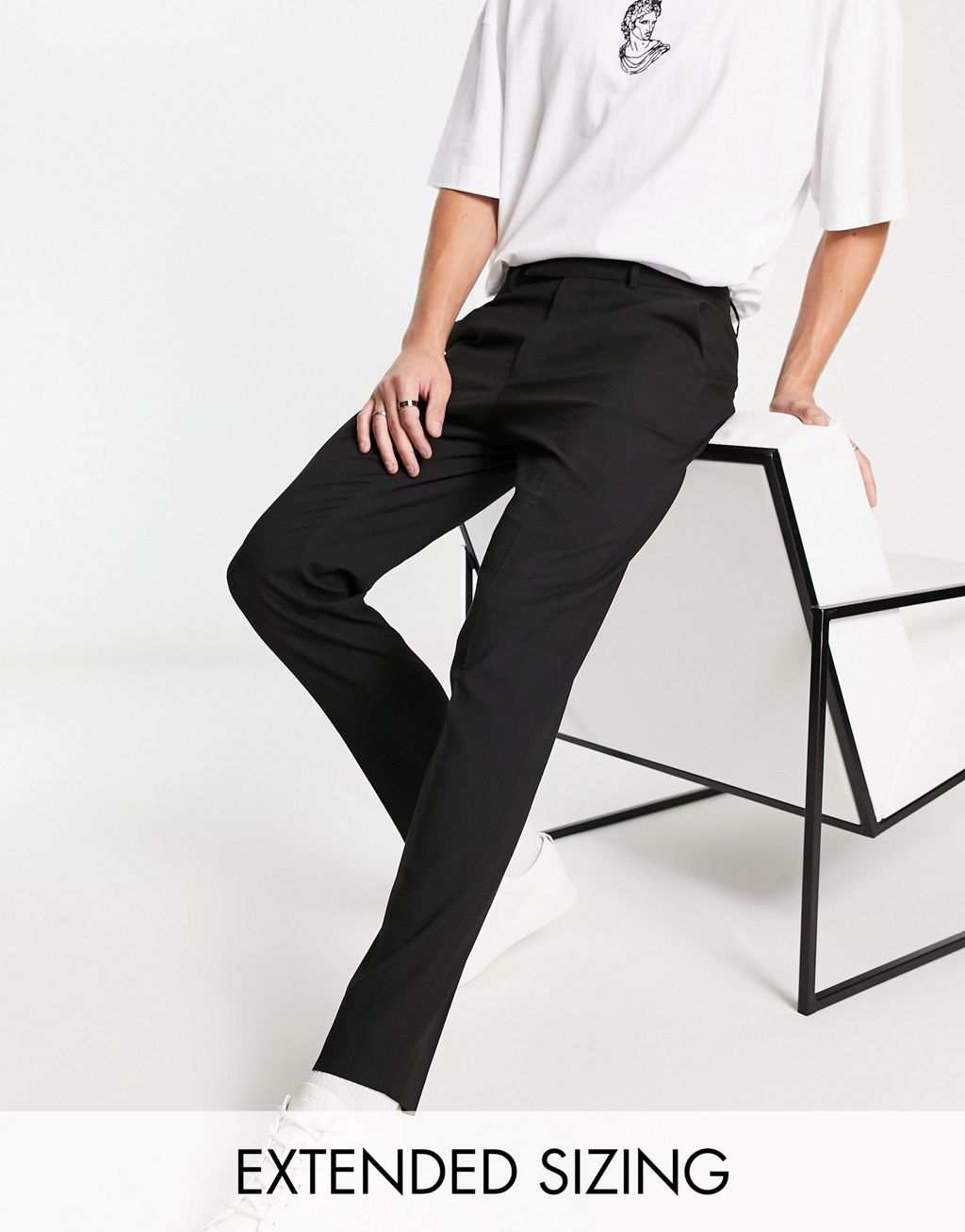 Черные узкие элегантные брюки ASOS DESIGN