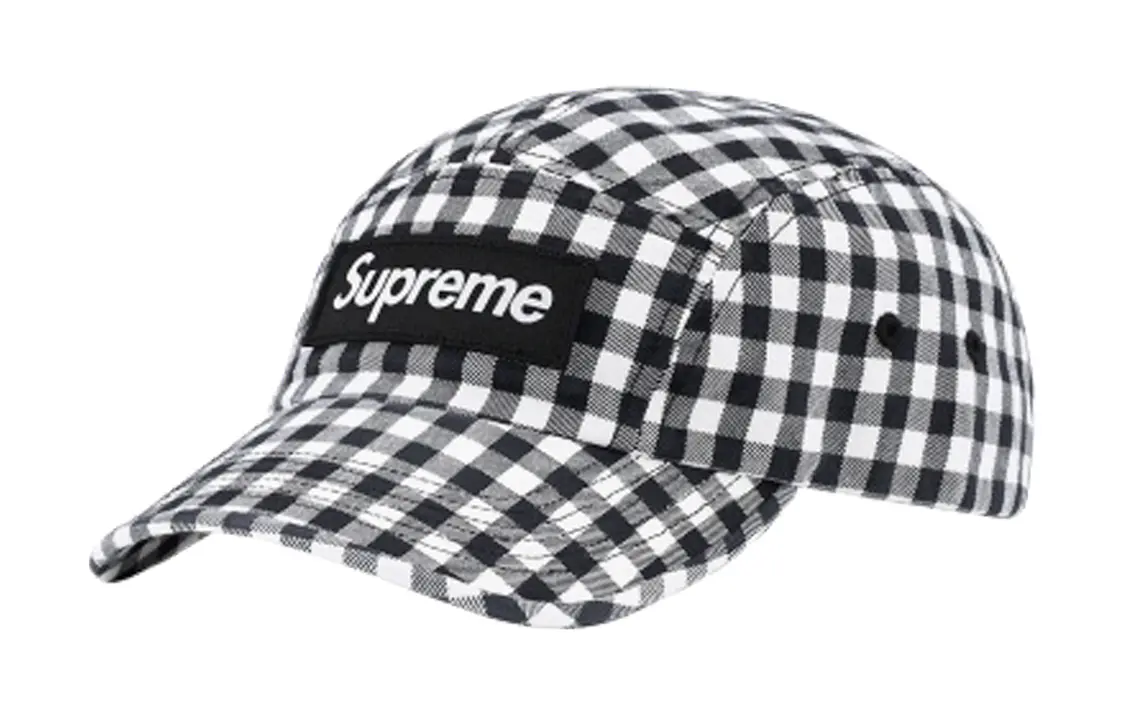 

Кепка Supreme в клетку, черный / белый
