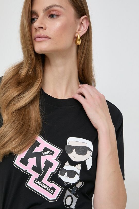 

Хлопковая футболка Karl Lagerfeld, черный