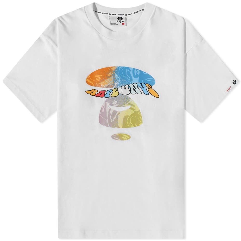 

Футболка AAPE & Peace с изображением лунного лица, слоновая кость