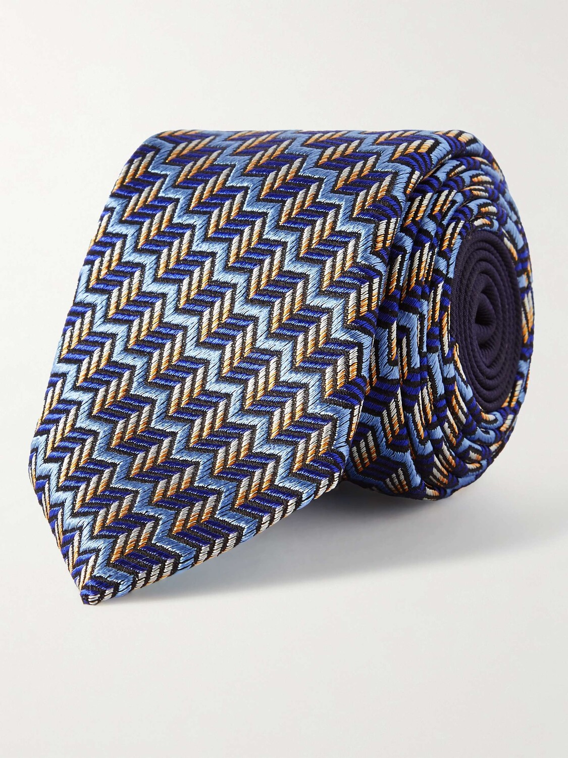 

Шелковый жаккардовый галстук шириной 7 см MISSONI, синий
