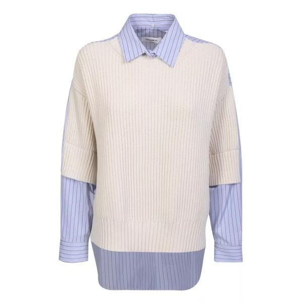 

Футболка rib-panel stripe-print shirt Fabiana Filippi, синий