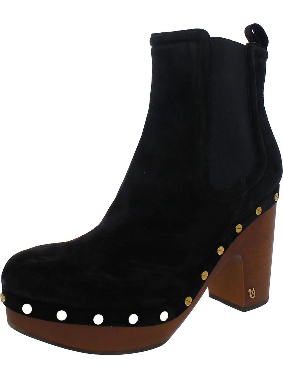 

Женские замшевые ботильоны Decker Clog с шипами Veronica Beard, цвет Black Suede